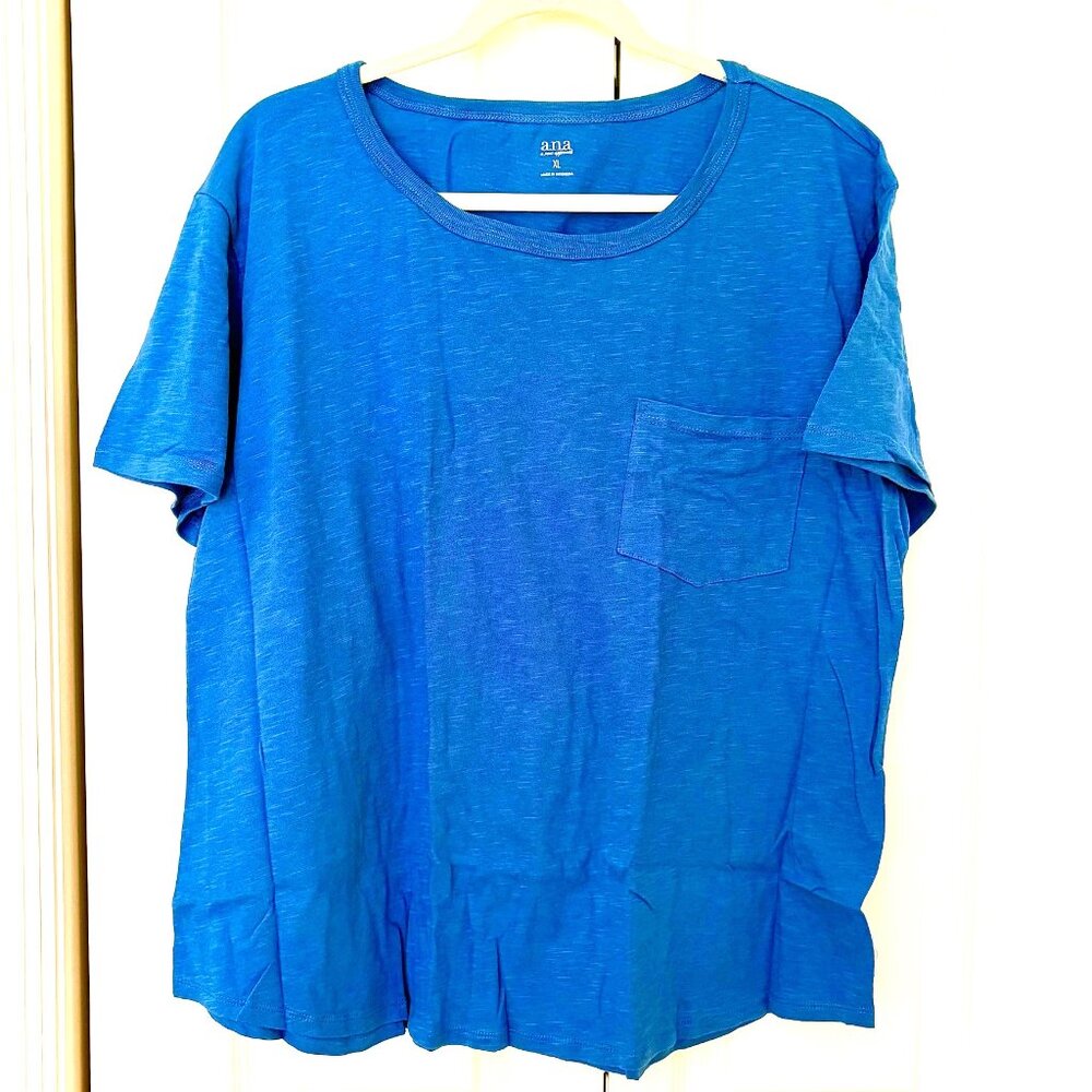 a.n.a. Pocket T-shirts XL - Round Neck Short Sleeve - Bundle of 2 - Black, Blue - Picture 6 of 9